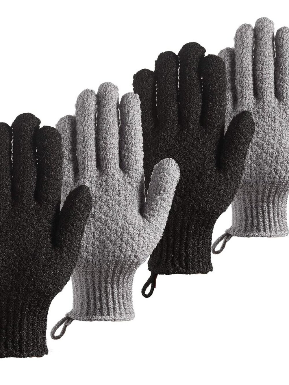 Bath Exfoliating Gloves - 4 Pcs Lengthened and Large Scrubbing Gloves for Shower